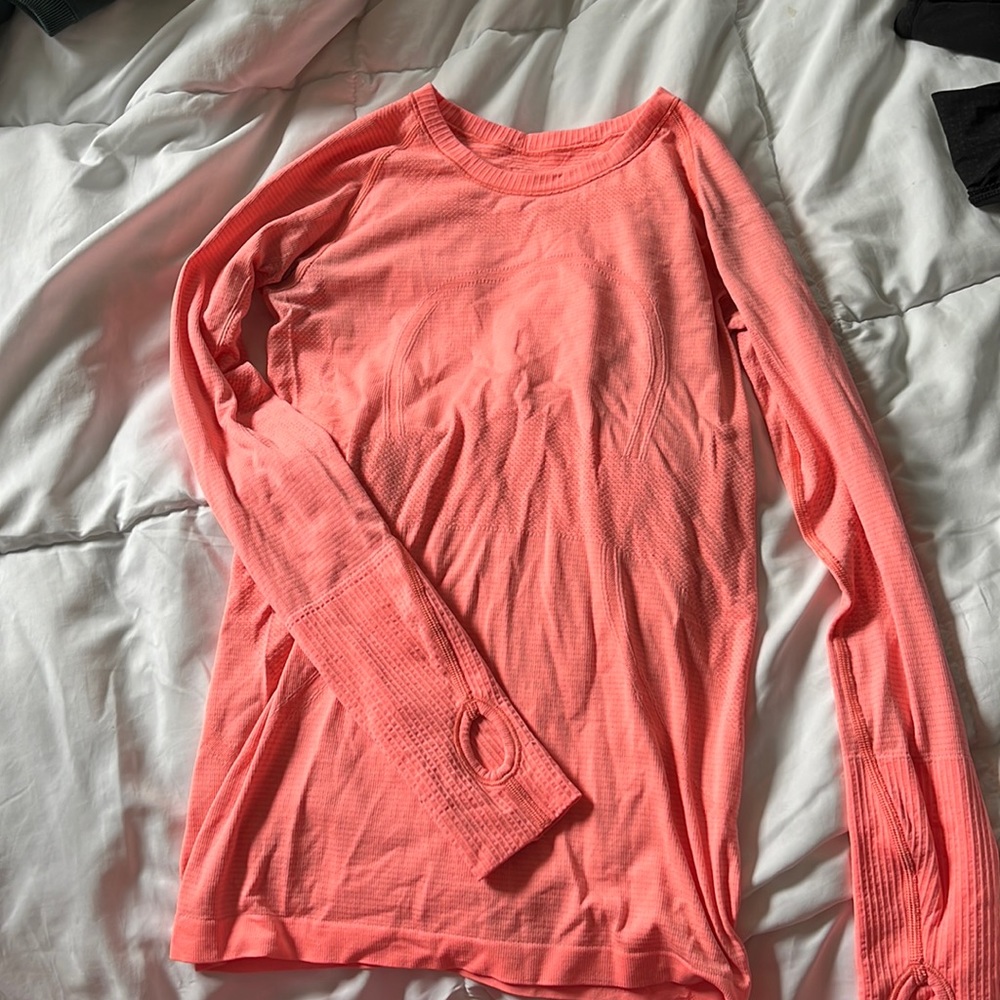 Lululemon Long Sleeve Salmon Pink Athletic Shirt